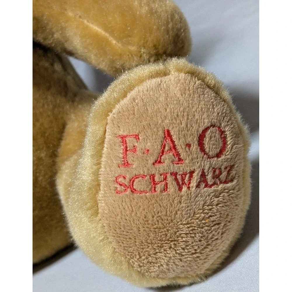 FAO SCHWARZ Soldier Hat Red Bow Tie‎ Teddy Bear